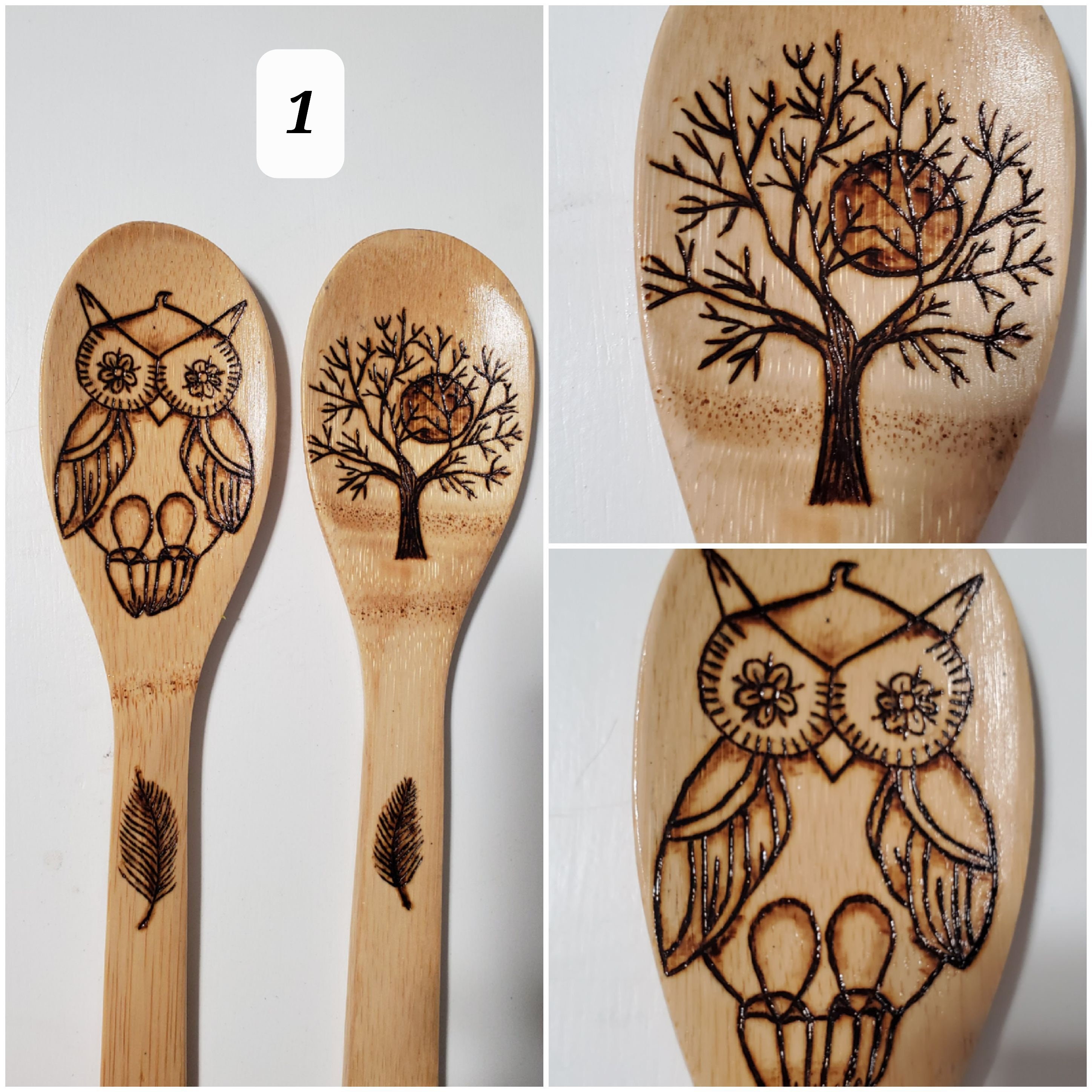 wood burning on spoons