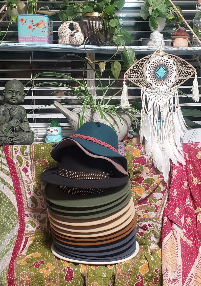 Wood Burned Felt Hats Etsy