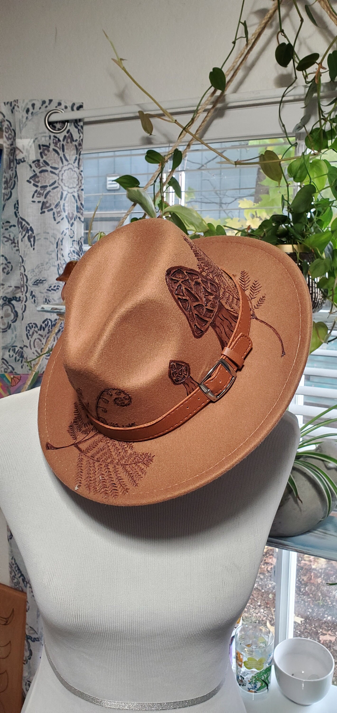 Wood Burned Felt Hats Etsy