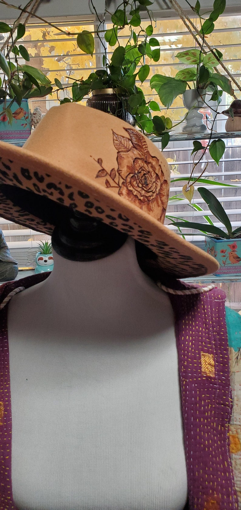 Wood Burned Felt Hats Etsy