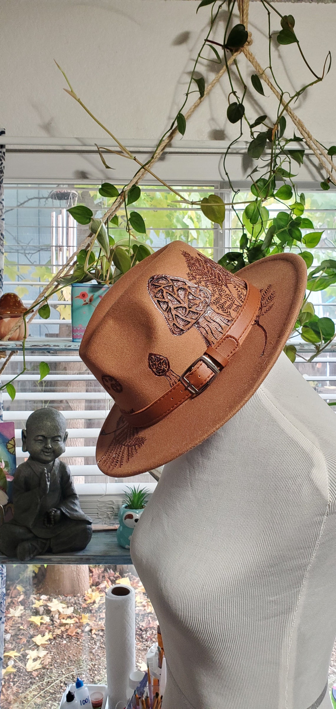 Wood Burned Felt Hats Etsy