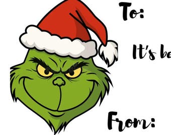 Unique Grinch Christmas Gift Tag with Movie Quotes (Digital Download)