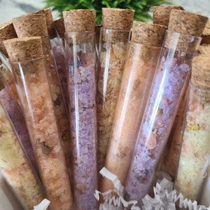 Bath Salts Test Tube Favors: Calming Aromatherapy Salts, Bulk Gifts