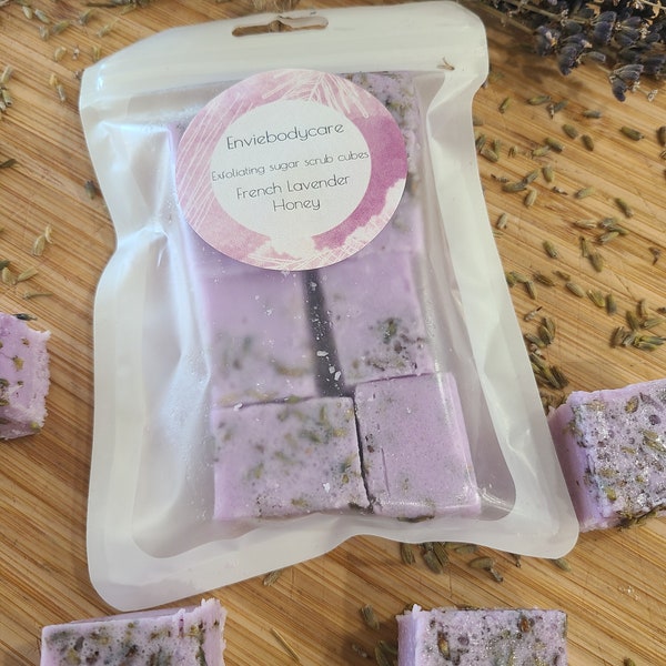 Lavender & Honey Exfoliating Sugar Scrub Cubes/ Sugar Cubes/ Shower exfoliant/moisturizing/natural