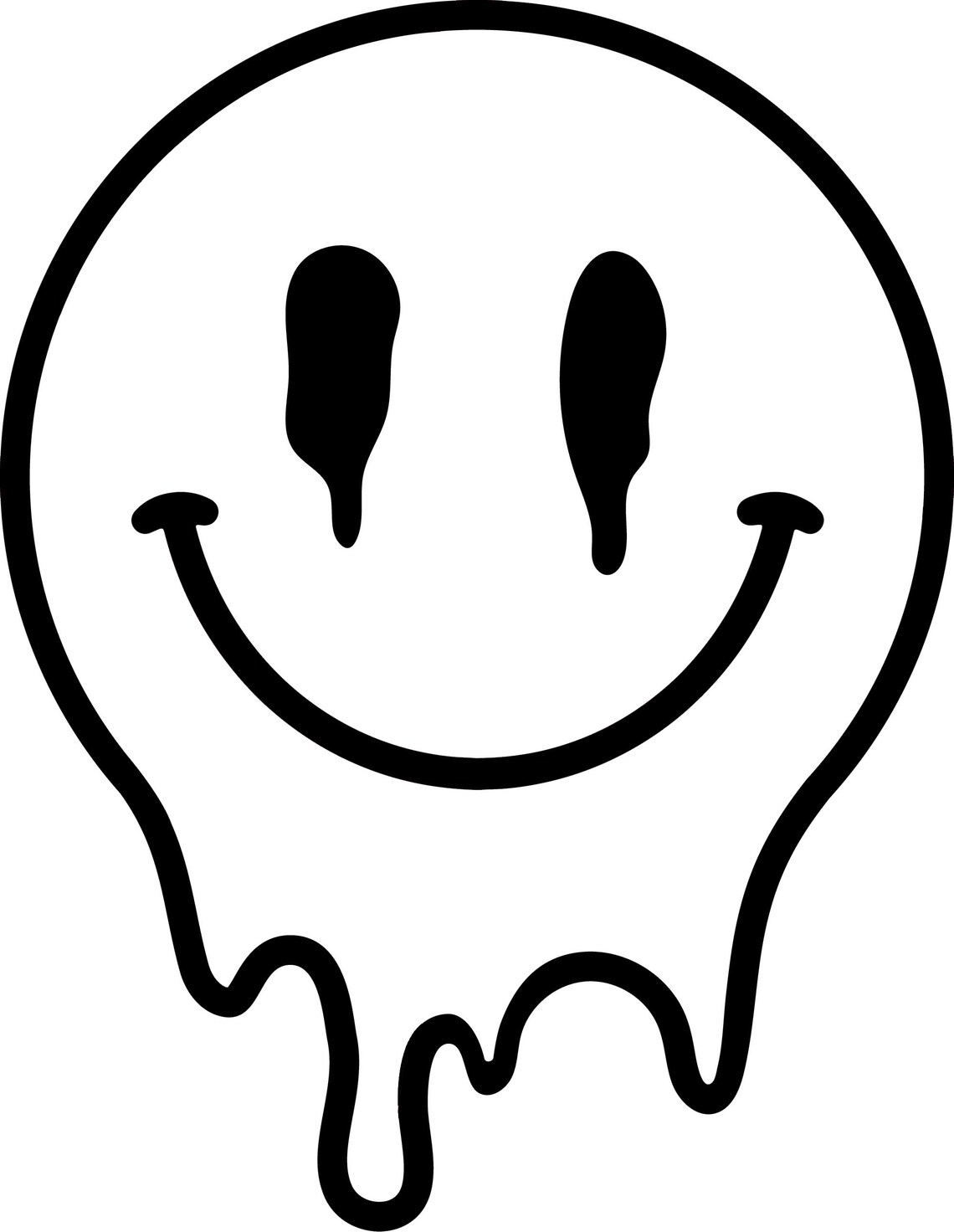 Smiley Face Lightning Bolt Drippy 3 Illustrations Digital Download SVG