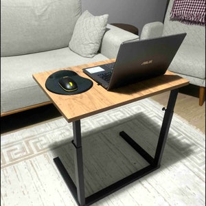 Height Adjustable Wooden Laptop Desk | Portable Mobile Desk | Practical Study & Dining Table