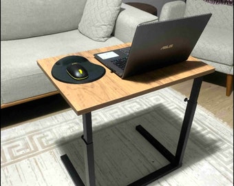 Height Adjustable Wooden Laptop Desk | Portable Mobile Desk | Practical Study & Dining Table