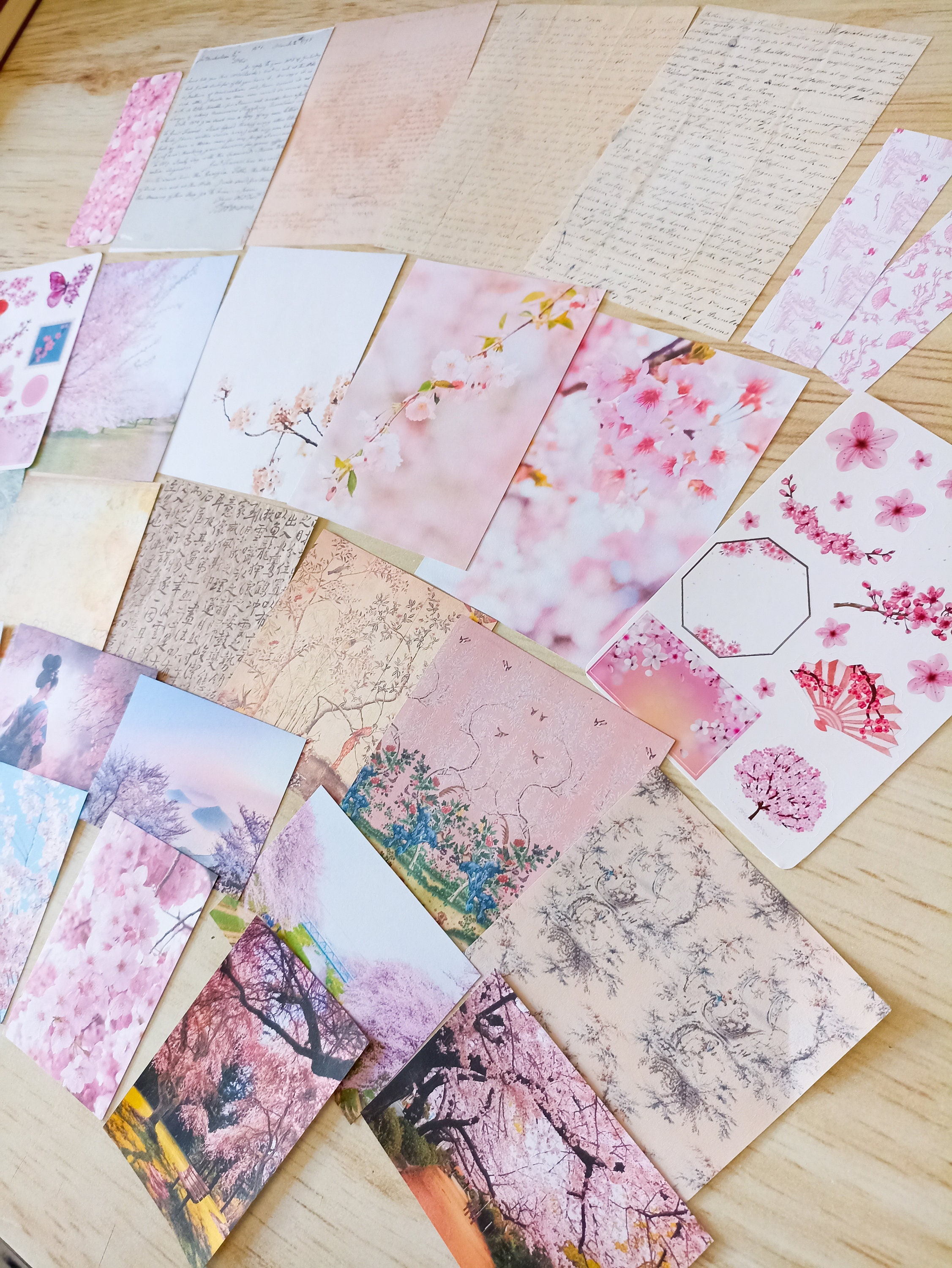 50 Cherry Blossoms, Lilac or Mix Purples, Handmade Mulberry