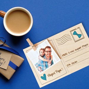 Cartolina in Legno Personalizzata – Idea Regalo Festa del papà
