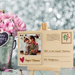 Cartolina in Legno Personalizzata – Idea Regalo Festa della mamma