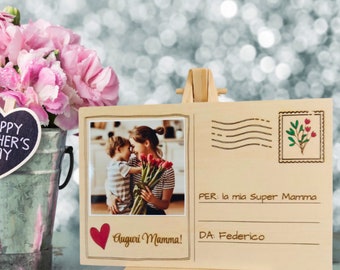 Cartolina in Legno Personalizzata – Idea Regalo Festa della mamma