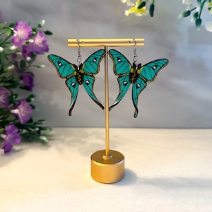 Spanish Moon Moth Earrings, Polymer Clay, Handmade