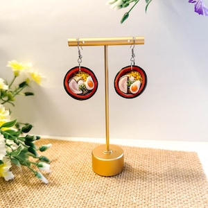 Ramen bowl earrings, polymer clay, handmade