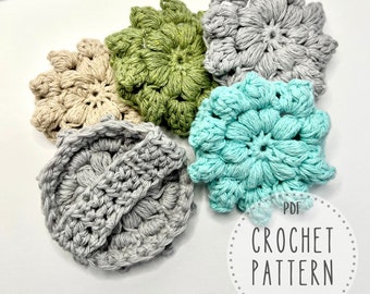 PDF Pattern - Crochet Face Scrubbies With Strap, Digital Download, Reusable Exfoliator Cotton Makeup Remover Pads, Easy Crochet for Beginner