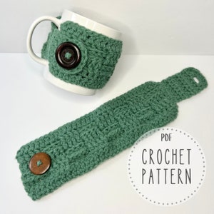 PDF Häkelanleitung - Mug Hug häkeln, digitaler Download, gemütliches Häkelmuster, einfache einfache Häkelanleitung, schnelles Häkelgeschenk, Kaffee- und Teeliebhaber