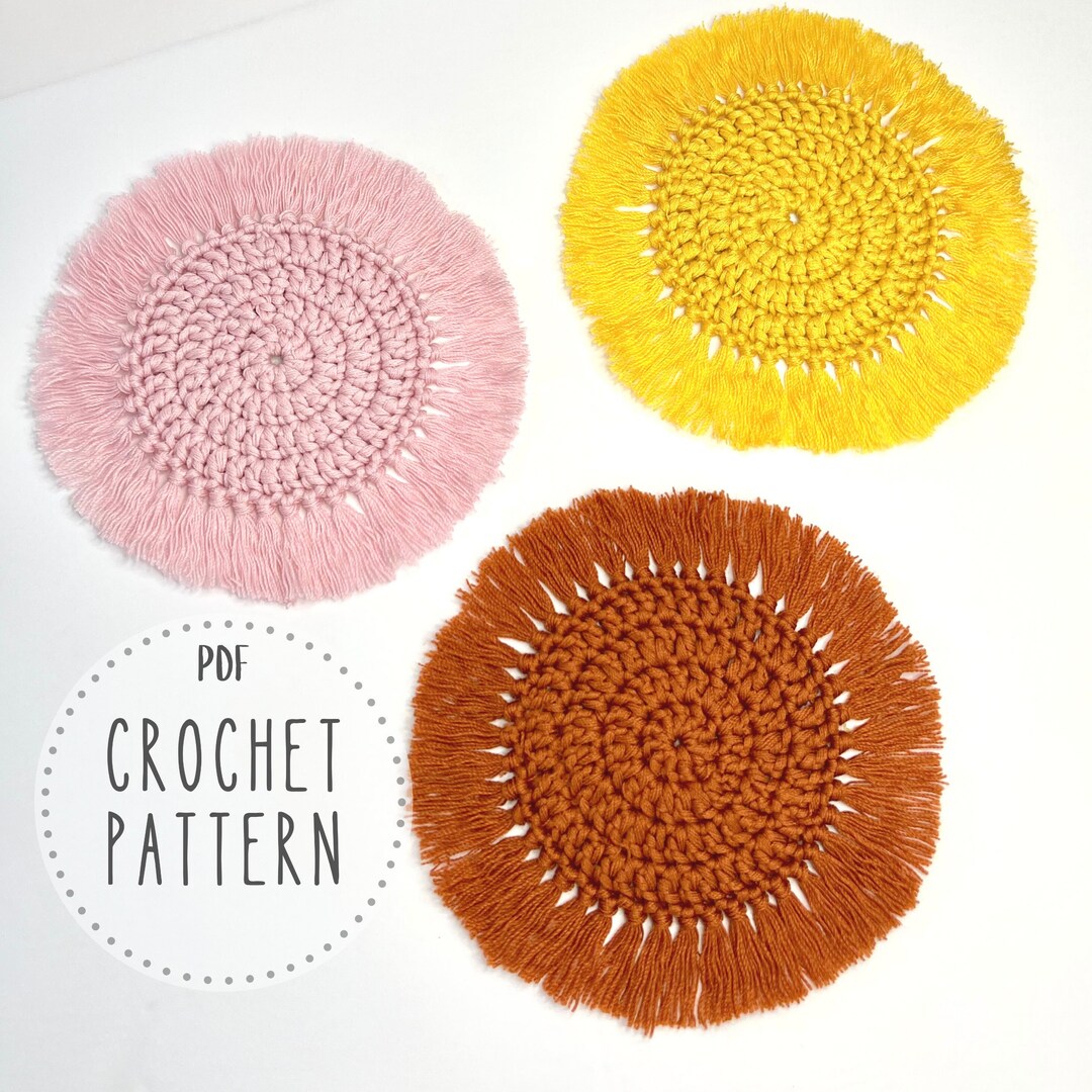 PDF Pattern Crochet Boho Coaster, Coaster Set Pattern, Boho Home