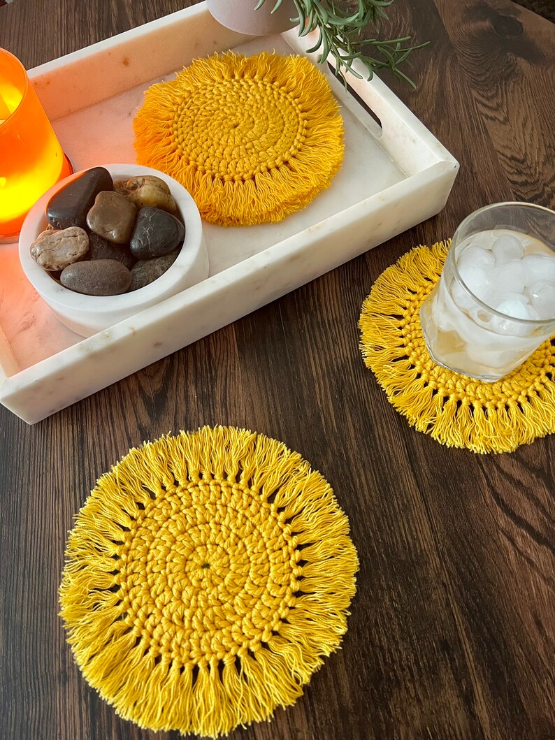 PDF Pattern Crochet Boho Coaster Coaster Set Pattern Boho Etsy