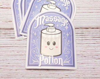 Magic Massage Potion Sticker, Kawaii Therapist Gift