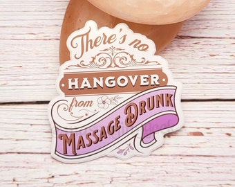 Massage Drunk Sarcasm Vintage Style Sticker, Massage Therapist Sticker, Sticker for Water Bottle, Massage Stickers, Massage Therapist Gift