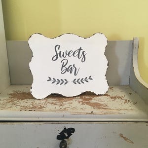 クラシックでシックな*スイーツバー*サイン | 結婚式、ベビー、プールパーティーに最適!