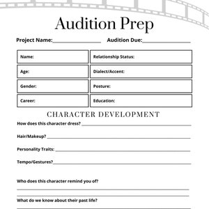 Audition Worksheet (Big City Dreams)