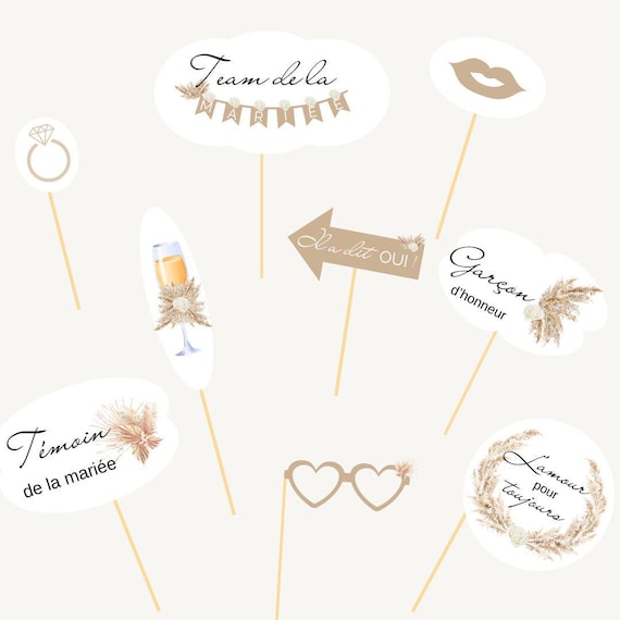 Lot of 35 Wedding Photobooth Accessories Photo Booth Kit