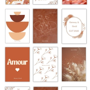 Livre d'or cartes postales mariage : terracotta - Pack de 50 cartes postales personnalisables