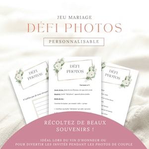 Jeu Défi photos mariage - Jeu mariage à imprimer - Animation mariage - Jeu mariage - Version numérique à imprimer soi même