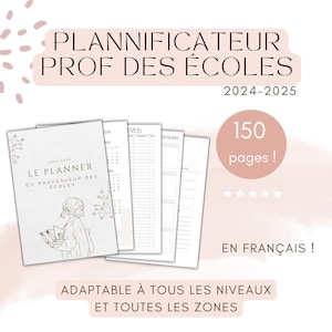 Agenda professeur des écoles - Planner enseignant - planner prof des écoles à imprimer - Planificateur enseignant en français