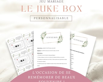 Jeu du Juke Box mariage - Jeu mariage à imprimer - Animation mariage - Jeu mariage - Version numérique à imprimer soi même