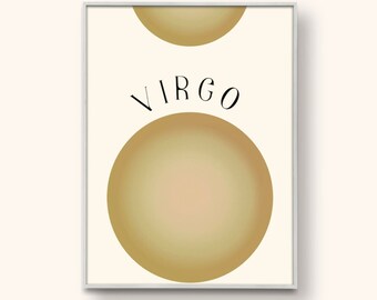 Virgo digital print, Zodiac wall art, Aura, Gradient DIGITAL DOWNLOAD