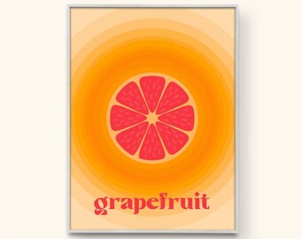 Grapefruit print, Fruit wall art, Citrus DIGITAL DOWNLOAD