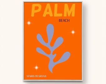 Palm Beach wall art, Travel Prints, Colorful wall art, Home decor, Digital Download