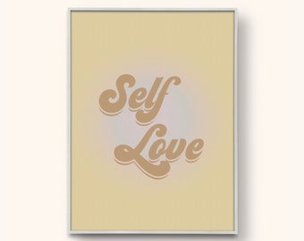 Self Love print, Aura gradient, Affirmation and Motivational prints, Love wall art DIGITAL DOWNLOAD