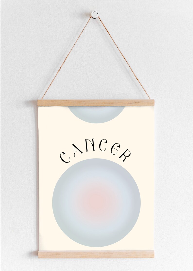 Cancer digital print, Zodiac wall art, Aura, Gradient DIGITAL DOWNLOAD image 6