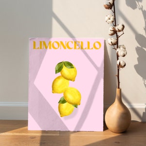 Limoncello print, Fruit wall art, Citrus DIGITAL DOWNLOAD image 2