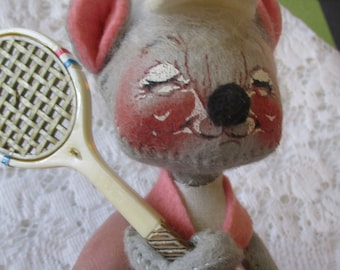 Annalee Mouse, Tennis Mouse, Annalee Doll, Vintage Doll, Mouse Figurine, Annalee Tennis, Mouse Doll, Vintage Annalee, Toy Mouse, Annalee