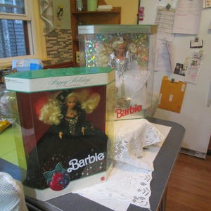 1991 and 1992, Barbie Dolls, Mattel Barbie, Holiday Barbie, Vintage Barbie, Christmas Barbie, Christmas Dolls, Christmas Toys