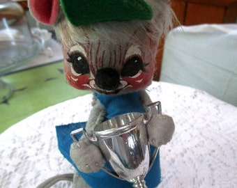 1971, Annalee Mouse, Trophy, Annalee Doll, Cloth Doll, Vintage Doll, Mouse Figurine, Annalee Mice, Mouse Doll, Vintage Annalee, Toy Mouse