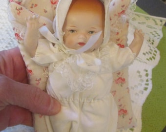 Vintage 6.75in Bisque Baby Doll