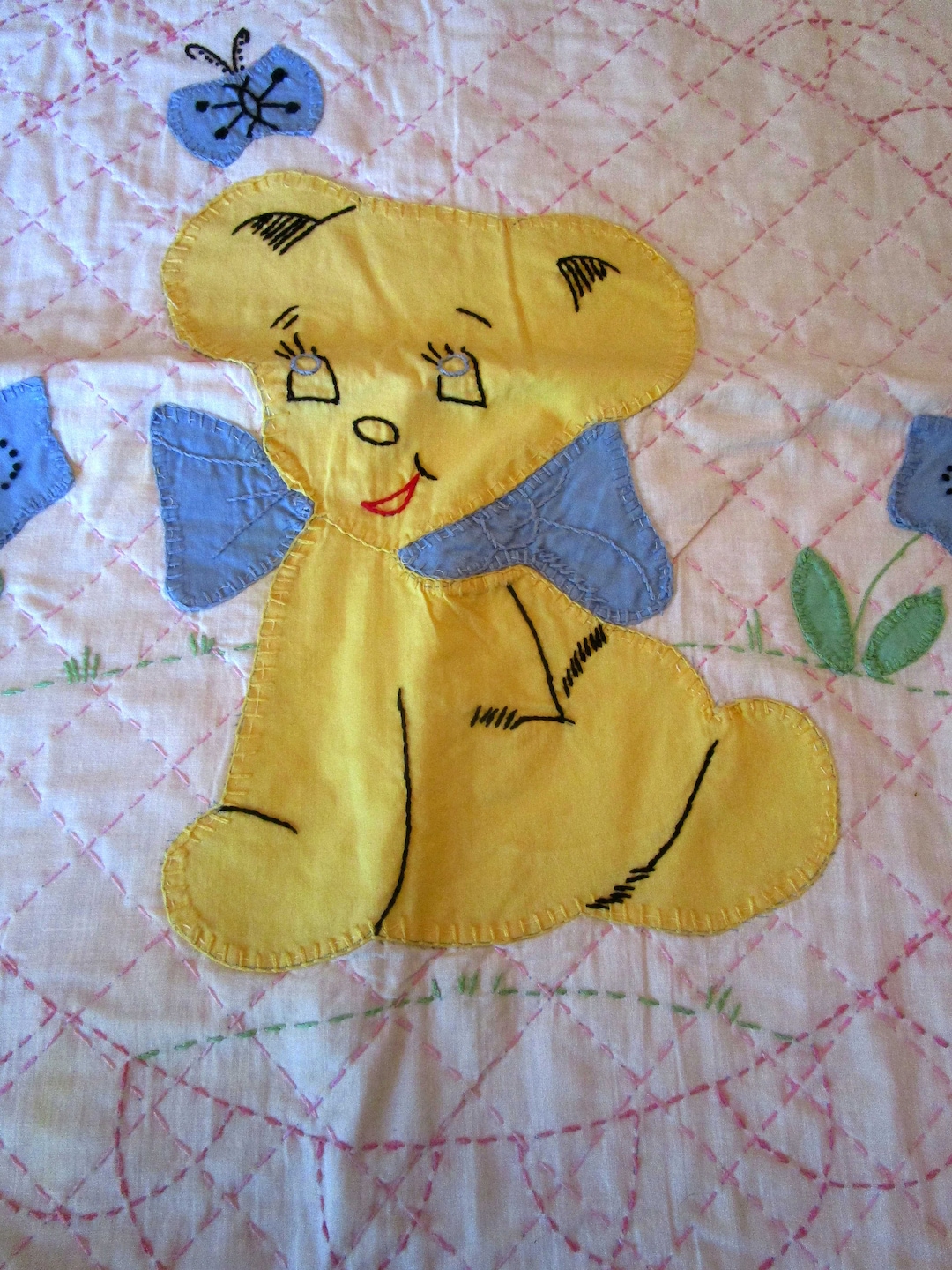 Applique, Baby Quilt, Vintage Quilt, Vintage Baby, Baby Blanket, Baby