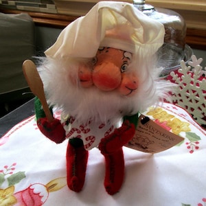 1982, Santakins, Baker Elf, Santa Doll, Elf Doll, Vintage Santa, Art Dolls, Vintage Elves, Christmas Elves, Christmas Dolls, Christmas Decor