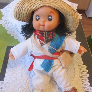 Mexican Doll, Vinyl Doll, Vintage Doll, Ethnic Doll