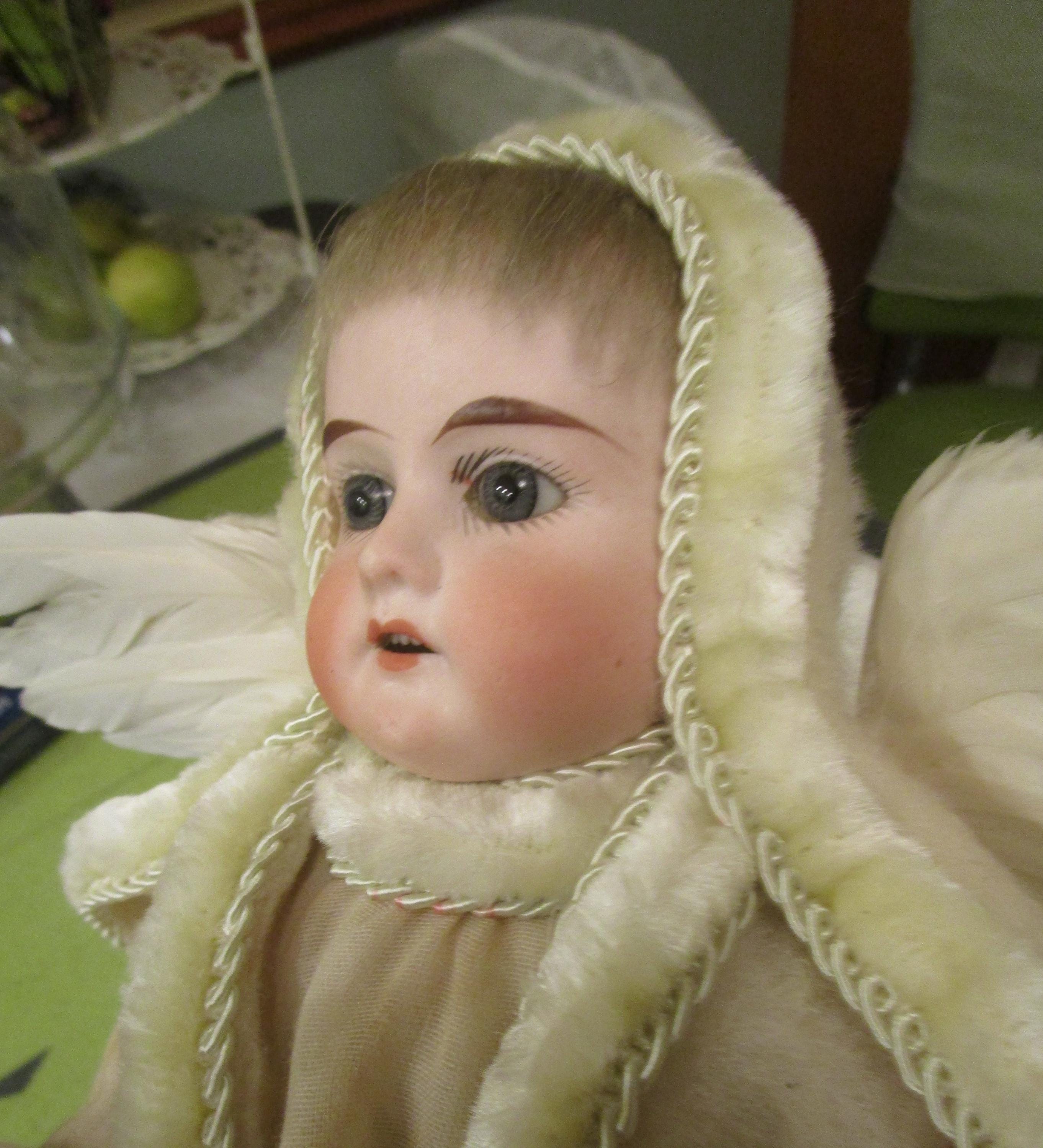 Antique, Doll Head, Angel Doll, Glass Eyes, Christmas Angel, Porcelain Doll, Christmas Decor, Artist Doll, Victorian Doll