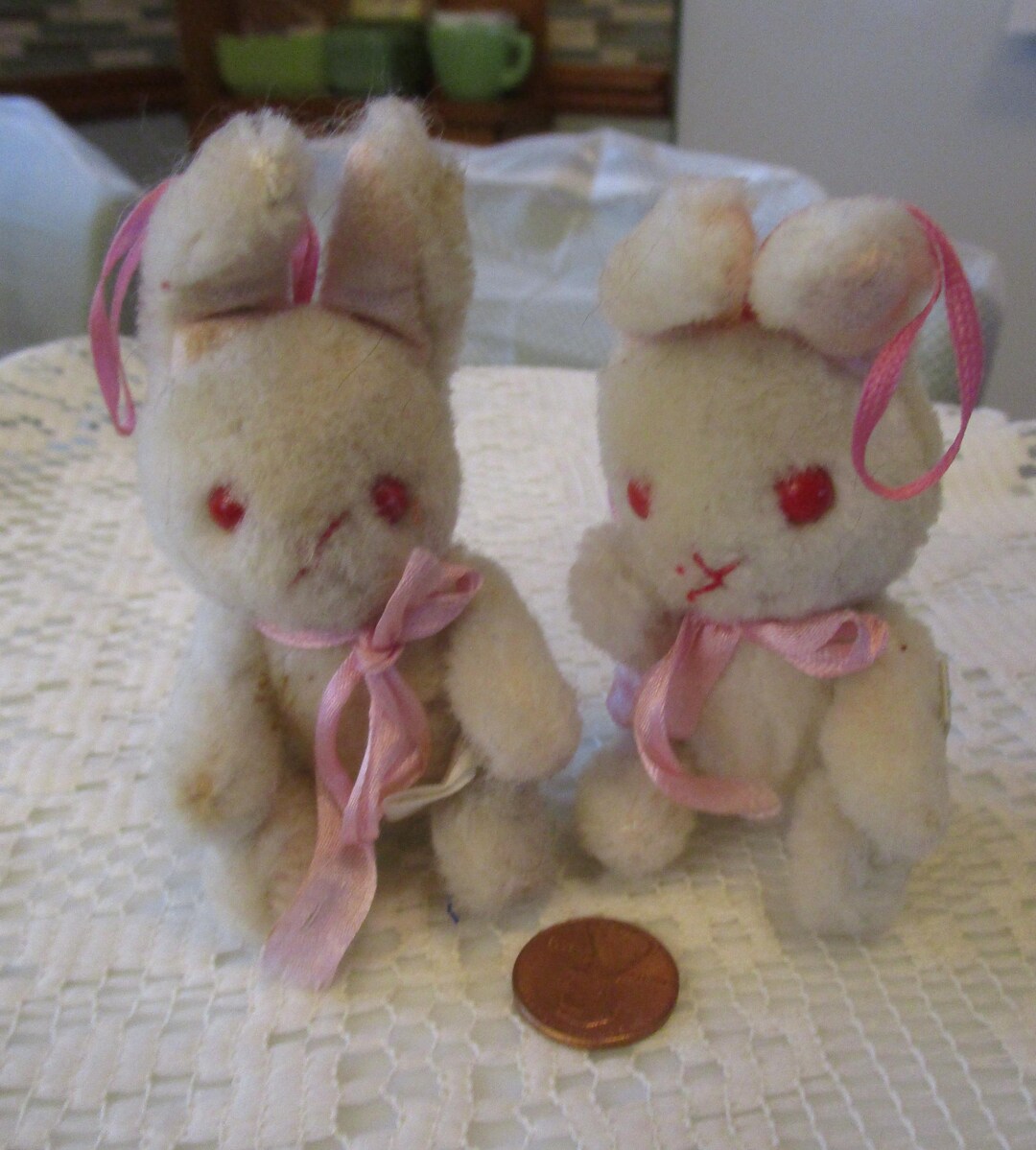 2, Miniature Bunnies, Miniature Animals, Miniature Rabbit, Stuffed ...