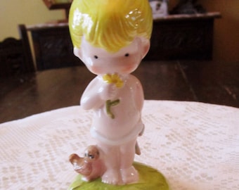 1973, Joan Walsh Anglund, Baby Figurine, Anglund Figurine, Vintage Ceramic, 80s Decor, Birthday Gift, Diaper Baby, Mothers Day, Valentines