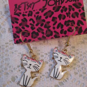 Betsey Johnson, Cat Earrings, Enamel Earrings, Kids Jewelry