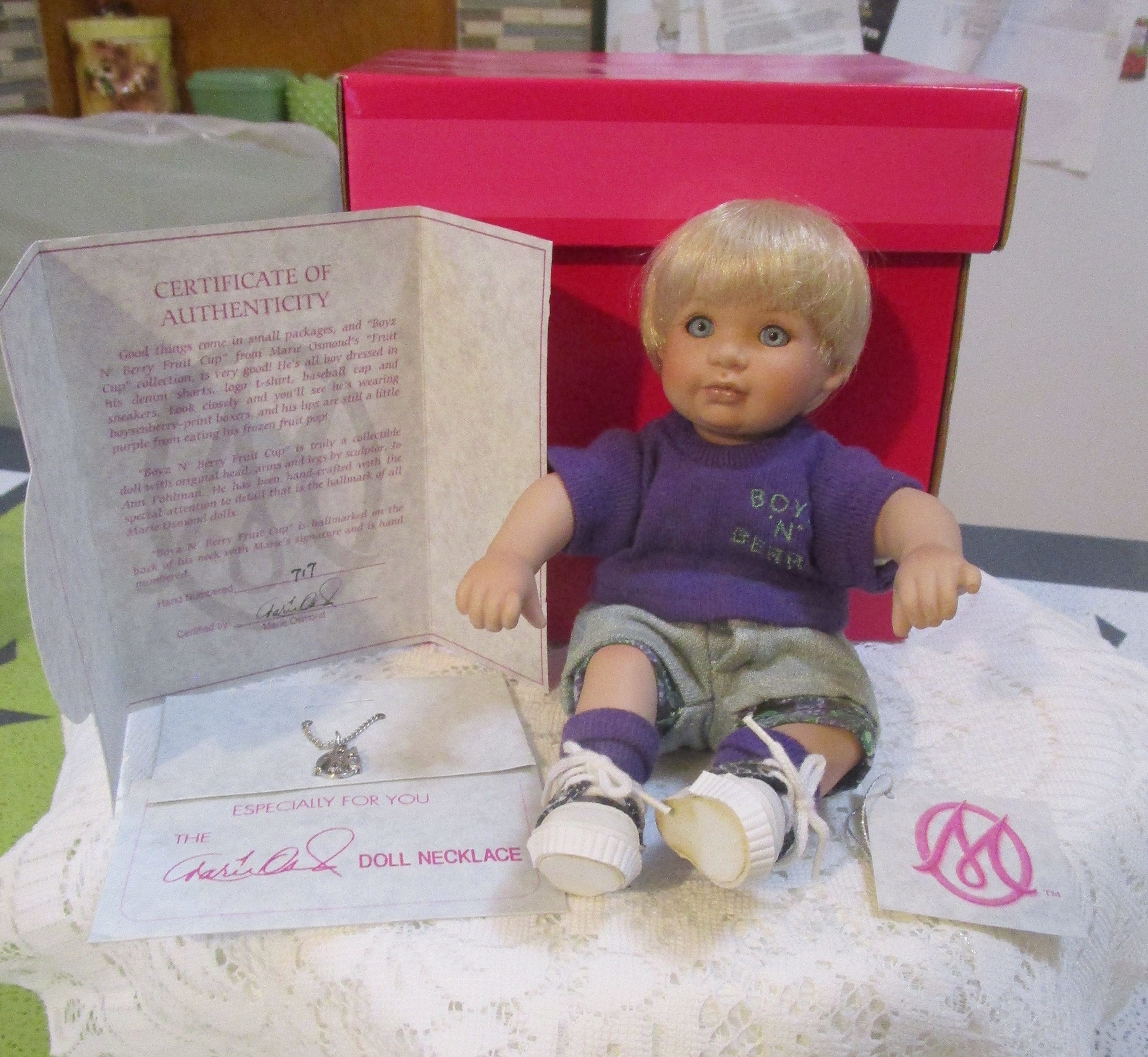 Marie Osmond Doll Tiny Tot Baby Doll Boyz N Berry Porcelain