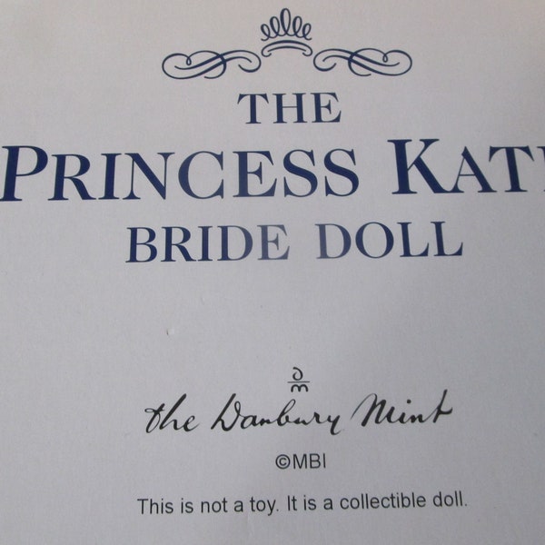 Princess Kate, Bride Doll, Princess Doll, Danbury Mint, British Royalty, Danbury Bride Doll, Porcelain Doll, Vintage Dolls