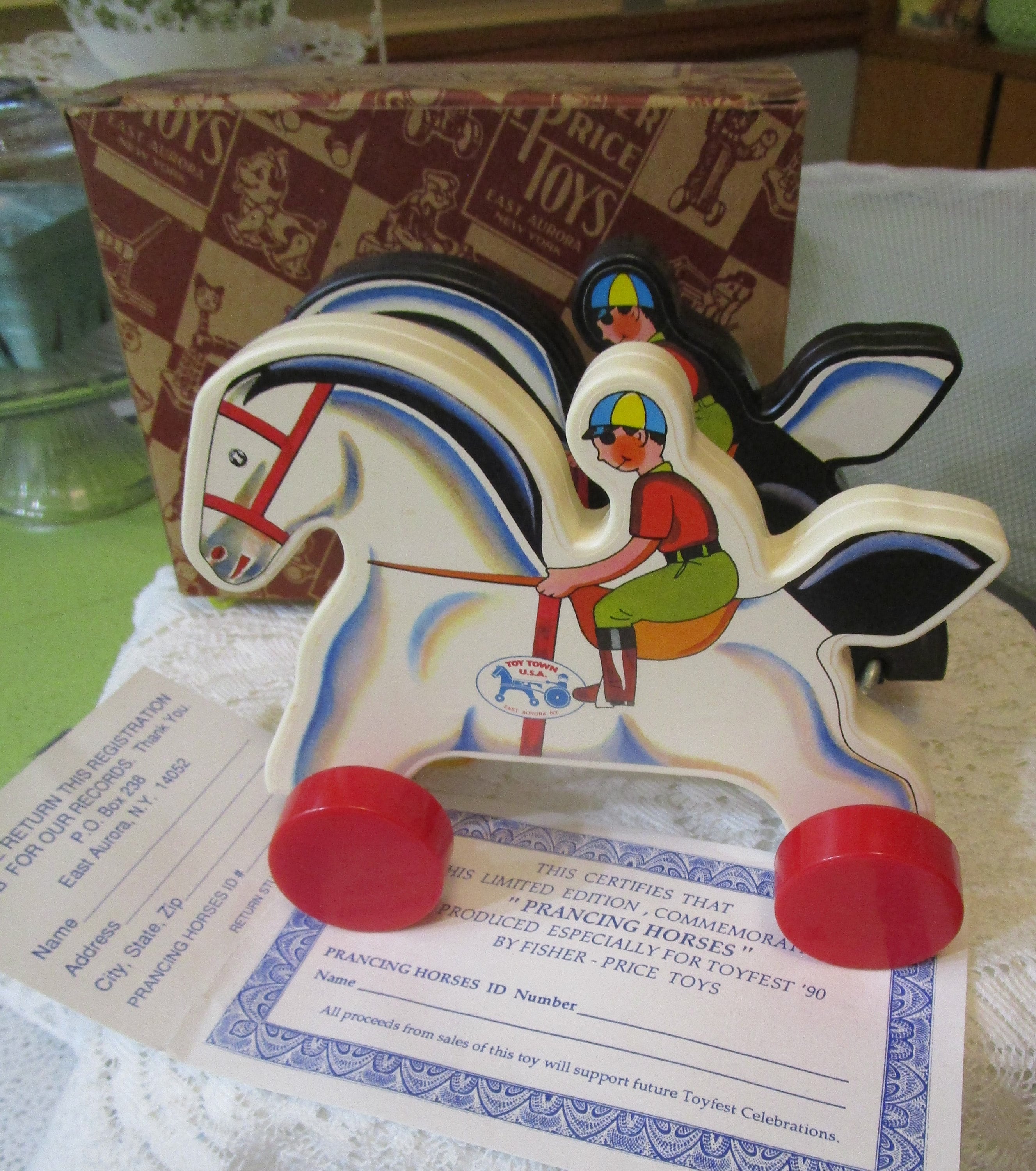 Fisher Price, Pull Toy, Prancing Horses, Vintage Toy, Horse Pull  display picture 1